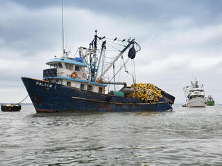 Fishing boat on the water in Ecuador