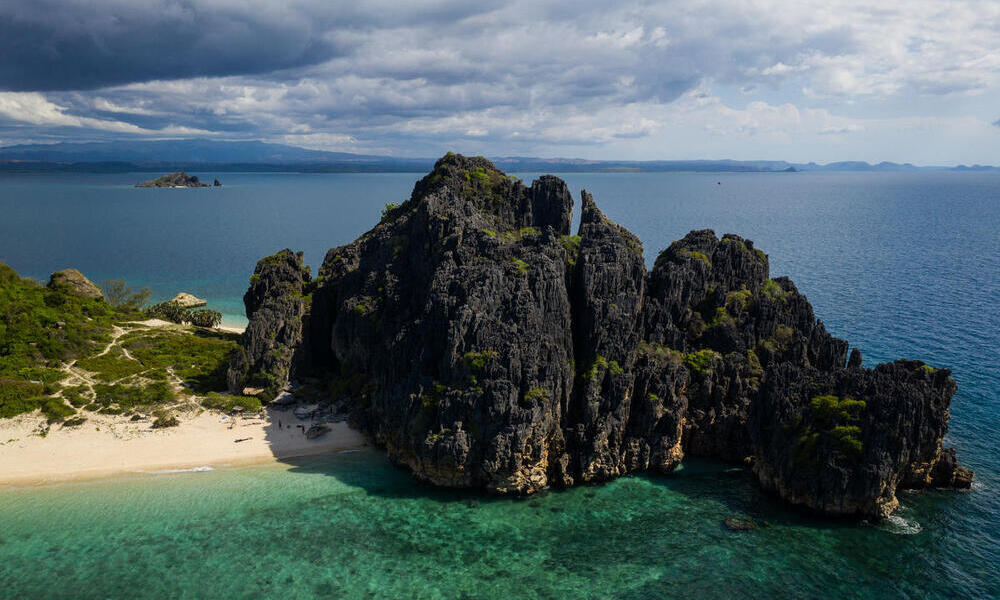 Aerial view of Nosy Hara island and archipelago, Madagascar.