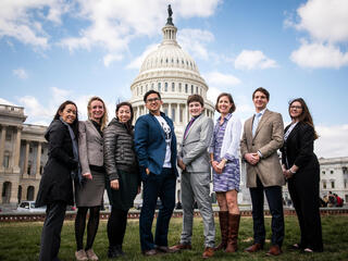 Activists from Maryland stand in front of the Capitol Building