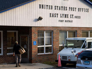 Front of post office building in East Lyme, CT