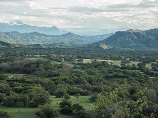 aerial view of Colombian mountain range