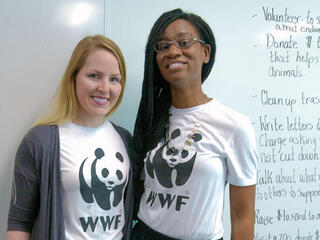 Panda Ambassadors Laura Miller and Tiffany Jones