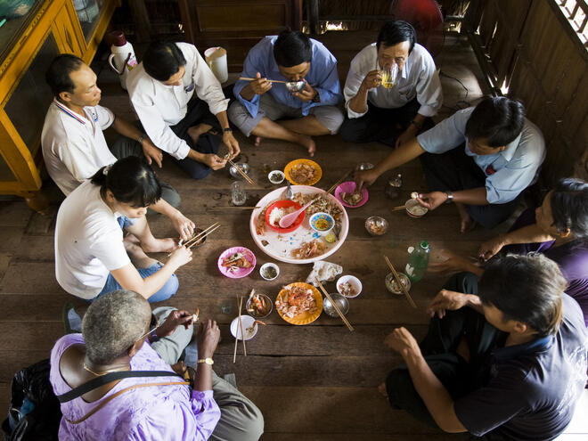 family eating