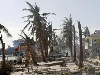 Destruction in the aftermath of a typhoon