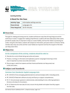 Wild Classroom Sea Turtle Language Arts Activity Preview Page