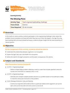 Wild Classroom Tiger Science Activity Preview Page