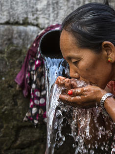 Woman drinking water